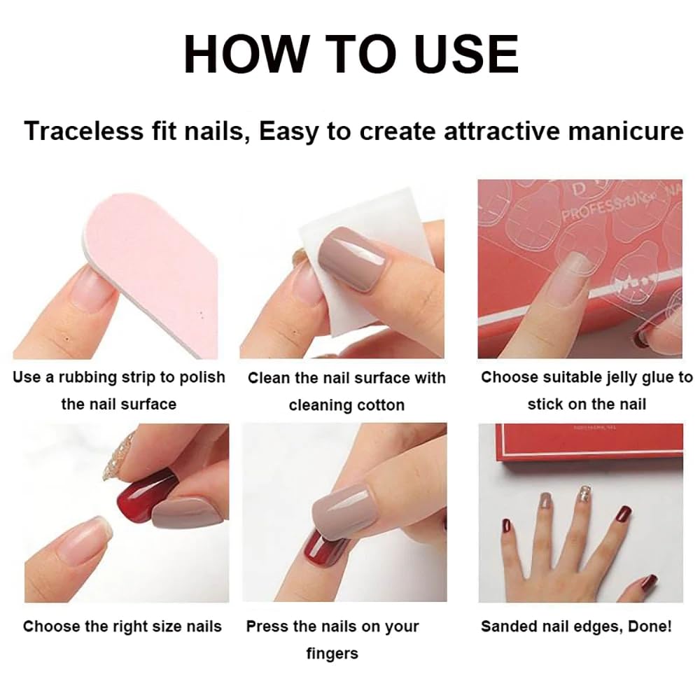 Extra Short Press on Nails Square Black Fake Nails Glossy Acrylic Glue on Nails Butterfly Rhinestone Designs Gel Nails Press ons Cute Stick on Nails for Women Manicure Tips Decorations 24Pcs