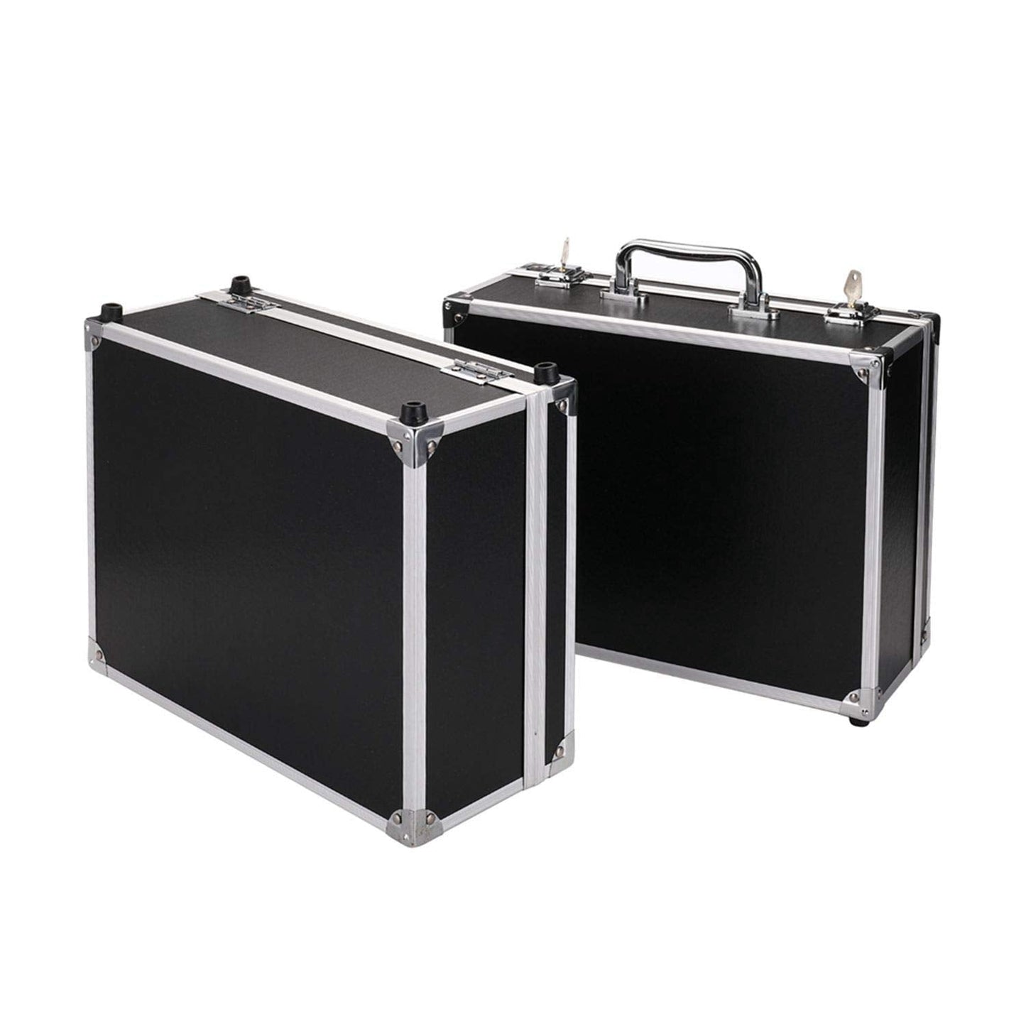 Tattoo Kit Box Case,Tattoo Case Organizer 12.6" x 9.5" x 5.1" W/Lock Machine Carrying Box,Aluminum Alloy with Sponge for Machine