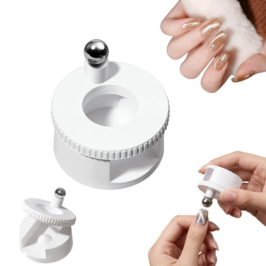 Rotating Cat Eye Magnet for Nails, Glass Ball Rotating Cat's Eye Nail Magnet Tool, Strong Magnetic Cat Eye Gel Polish Magnet for Nail Art, DIY Manicure Tool for Beginners