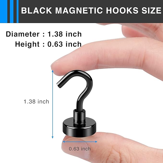 LOVIMAG Magnetic Hooks Heavy Duty, 30Lbs Magnetic Hooks for Cruise Ship Essentials, Magnet Hooks for Cruise Cabins, Refrigerator Magnets for Hanging, Fridge, Decor, Garage- 45 Pack