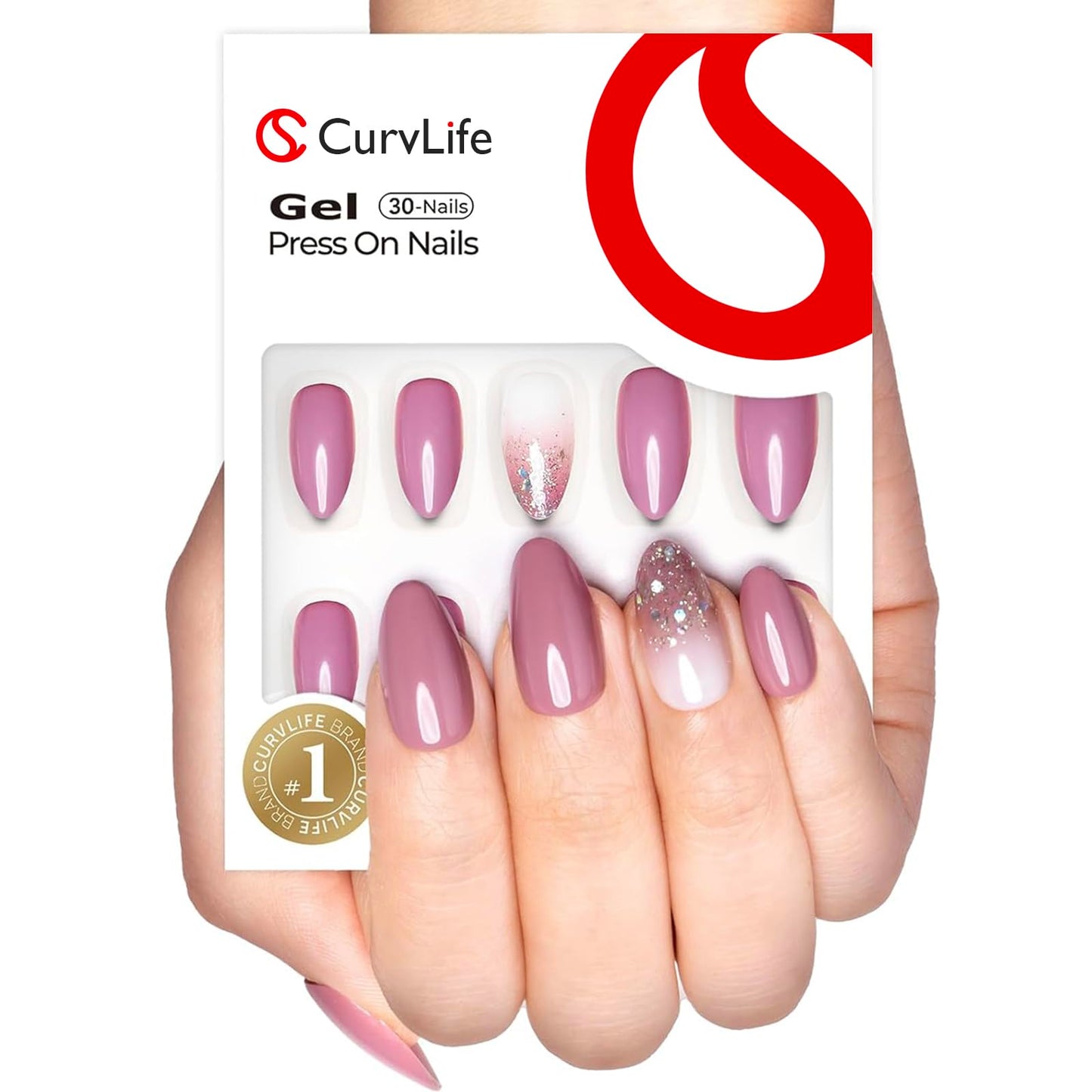 Curvlife Soft Gel Press on Nails with French Tips, Leopard -Print Style Glossy Medium Size Design Full Cover 15 Sizes Gel Nails, Women Reusable Nail Kit with Nail Glue Adhesive Tabs Nail File