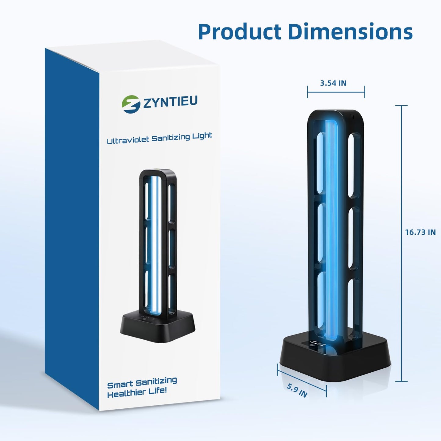 Zyntieu 39W UV Light Sanitizer with Remote Control and 3 Timers – Ozone Free Home Disinfection Device, Kills Germs, Viruses, Mold and Dust Mites – Whole Room Ultraviolet Light for Home and Office