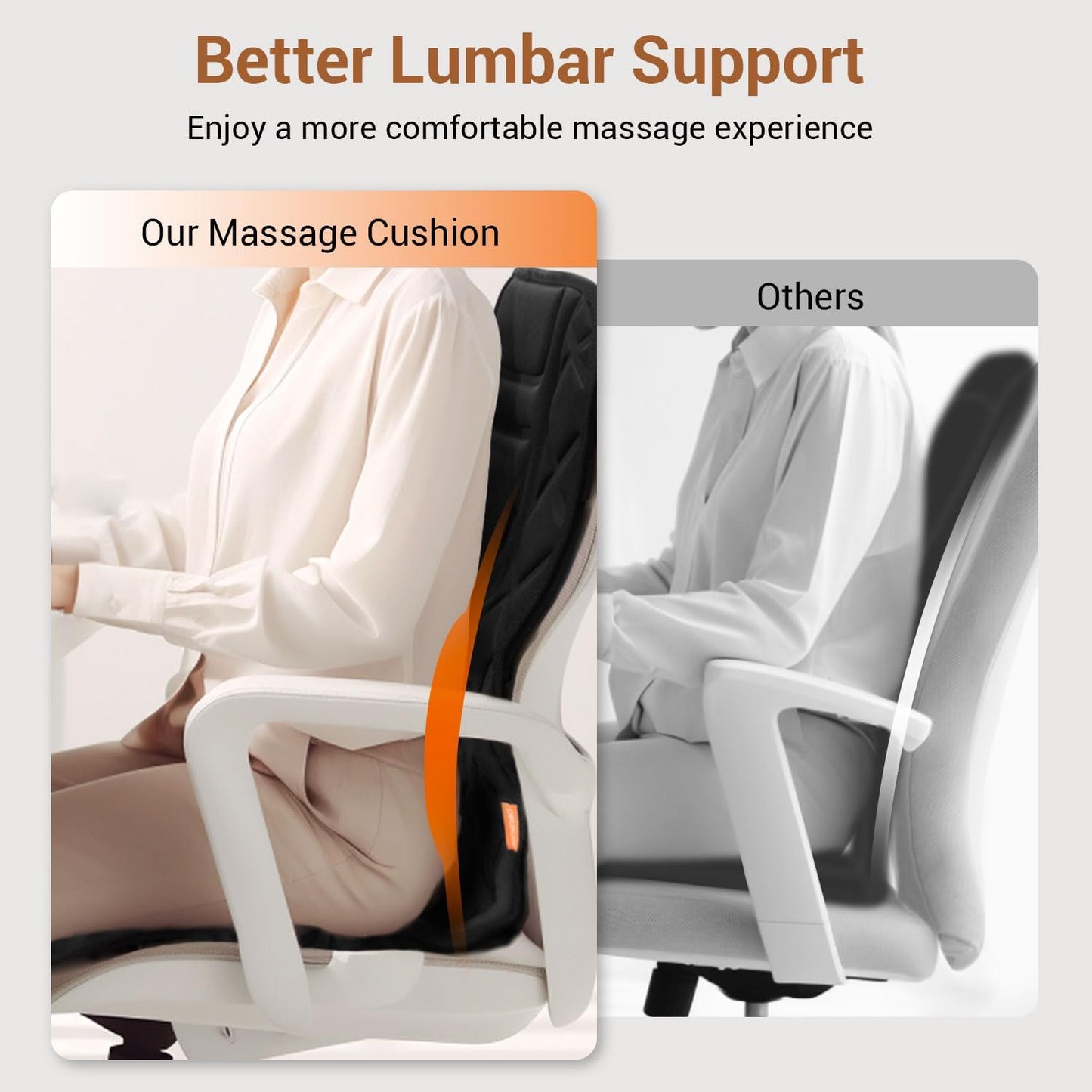 CARSHION Back Massager with Heat,Heated Seat Cover Cushion with 5 Vibrating Massage Nodes & 2 Heat Levels Massage Chair Pad for Pain Relief Home Office Use