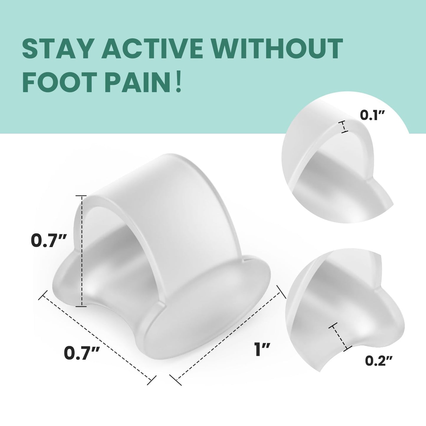 Welnove Gel Toe Separator, 12 Pack Pinky Toe Spacers, Aloe Vera Extract Infused Silicone Little Toe Spacers, Bunion Corrector, Bunion Cushions Pads for Preventing Rubbing & Relieve Pressure