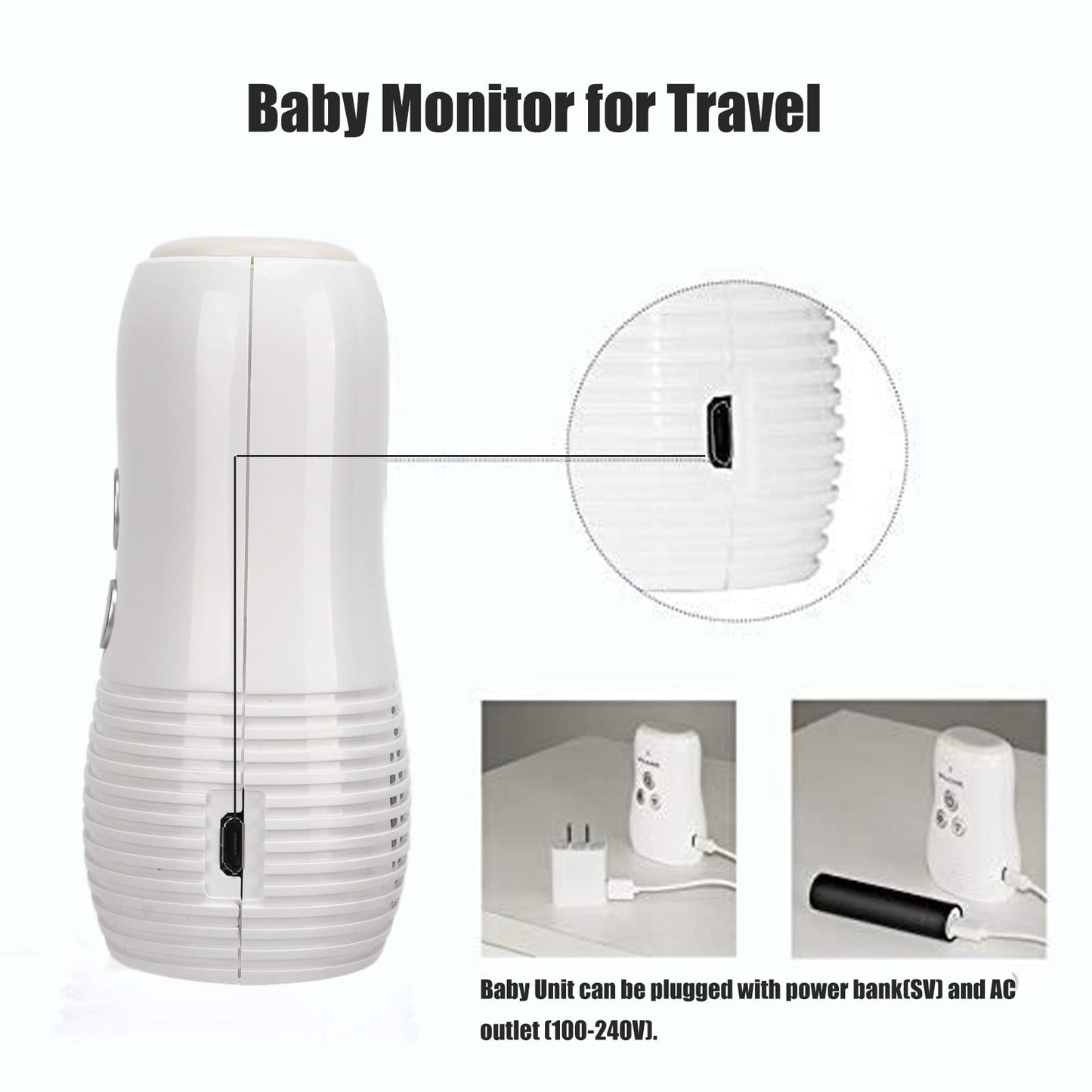 Digital Two Way Baby Audio Monitor with Noise Detection, and Night Light (US Plug)