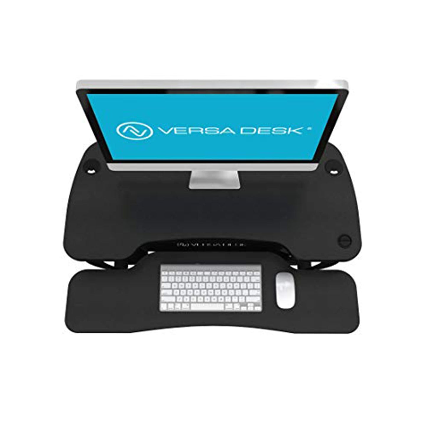 VERSADESK Electric Standing Desk Converter, 48 Inch PowerPro Height-Adjustable Sit Stand Desktop Riser, Keyboard Tray, USB Charging Port, 48" W X 24" D, Black