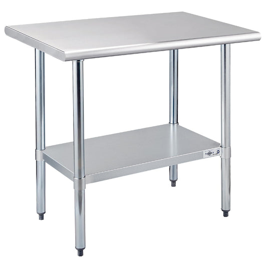 Profeeshaw Stainless Steel Prep Table 36x24 Inch NSF Commercial Work Table with Undershelf Heavy Duty Table for Kitchen Restaurant Home Hotel