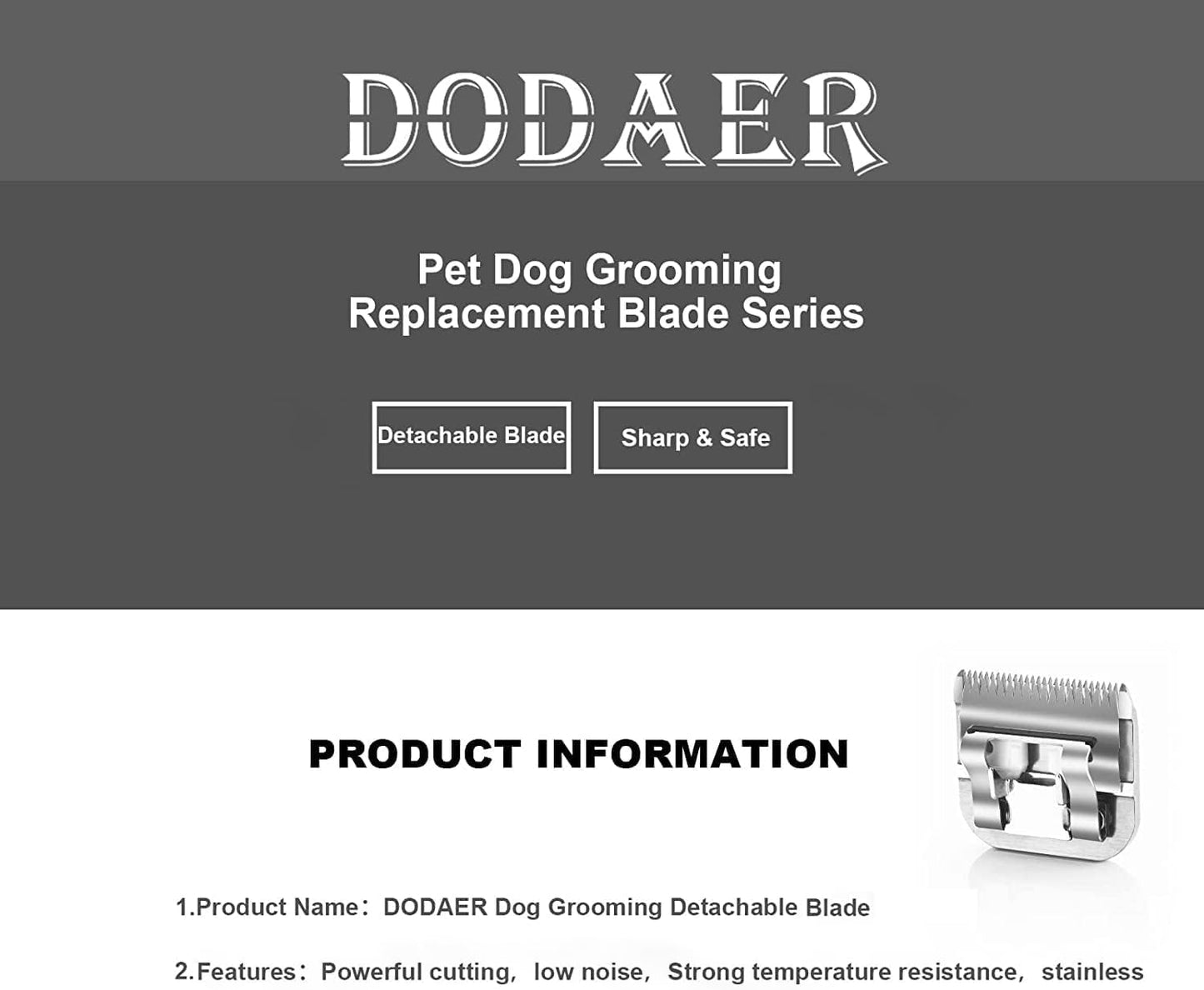 DODAER 13pcs Pet Dog Grooming Clipper Stainless Steel Blade Kit,Compatible with Andis/Oster A5,Wahl KM10 Series