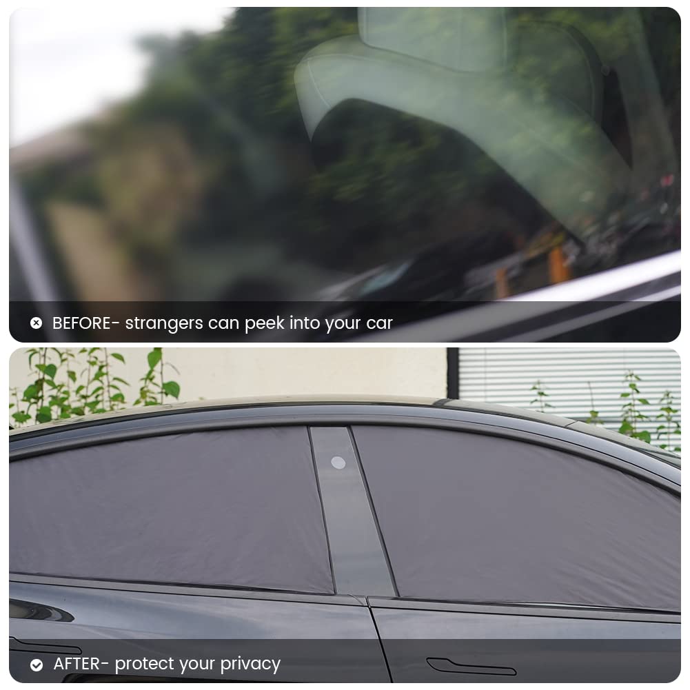 Havnby 2020-2024 Tesla Model Y Curtains Car Privacy Windshield Sun Shade for Camping Foldable Auto Accessories UV and Sun Protection 8-Piece