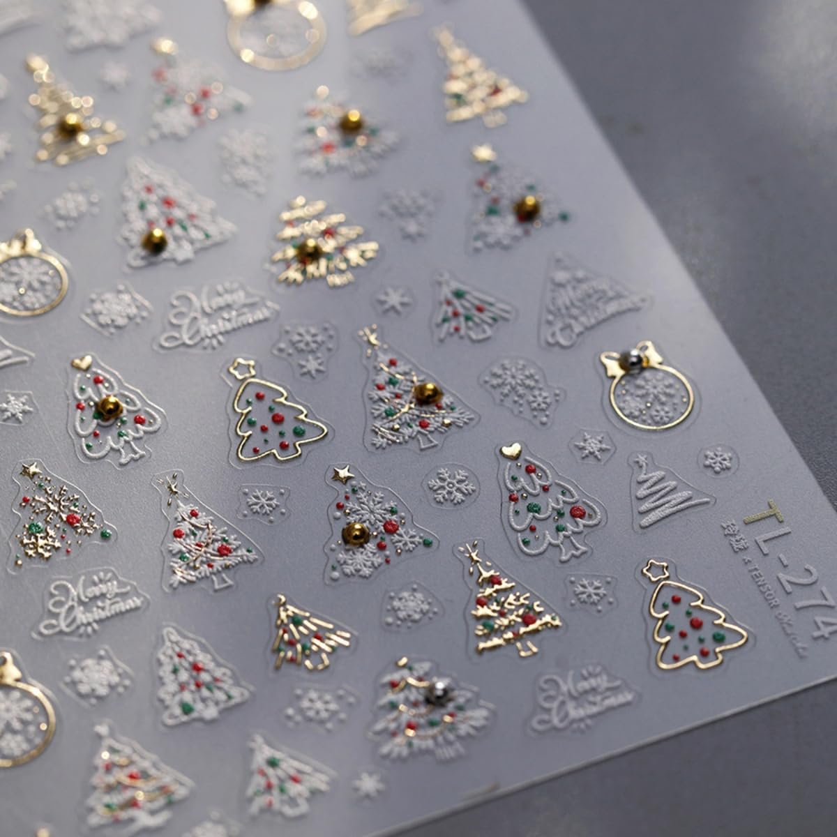 Christmas Nail Sticker 5D Embossed Xmas Tree Rhinestones Snowflake Nails Art Sticker Self Adhesive Nail Decals Winter Nail Art for Women Manicure Supplies Nails Art Decorations