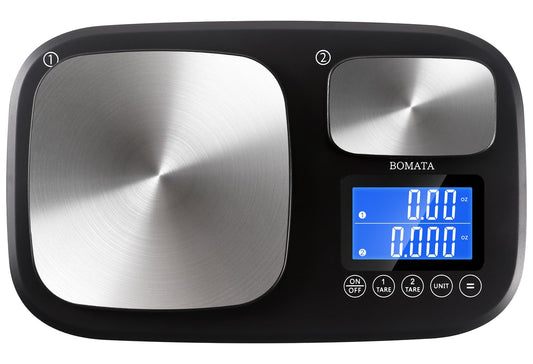 BOMATA 0.01g/500g & 1g/15kg Dual Platform Kitchen Scale with Two Precisions, Accumulation Function, Gram and Ounce, Digital Scale for Food, Baking, Yeast, Jewelry B614