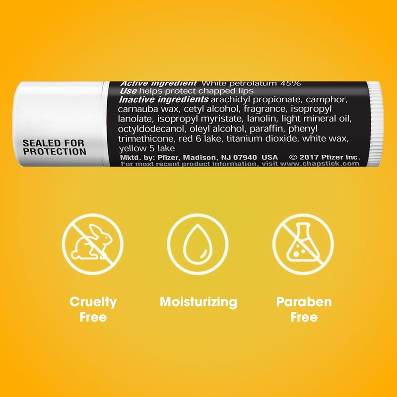 ChapStick Classic Original Lip Balm – Moisturizing Lip Care for Dry, Cracked Lips, 0.15 Oz Ea