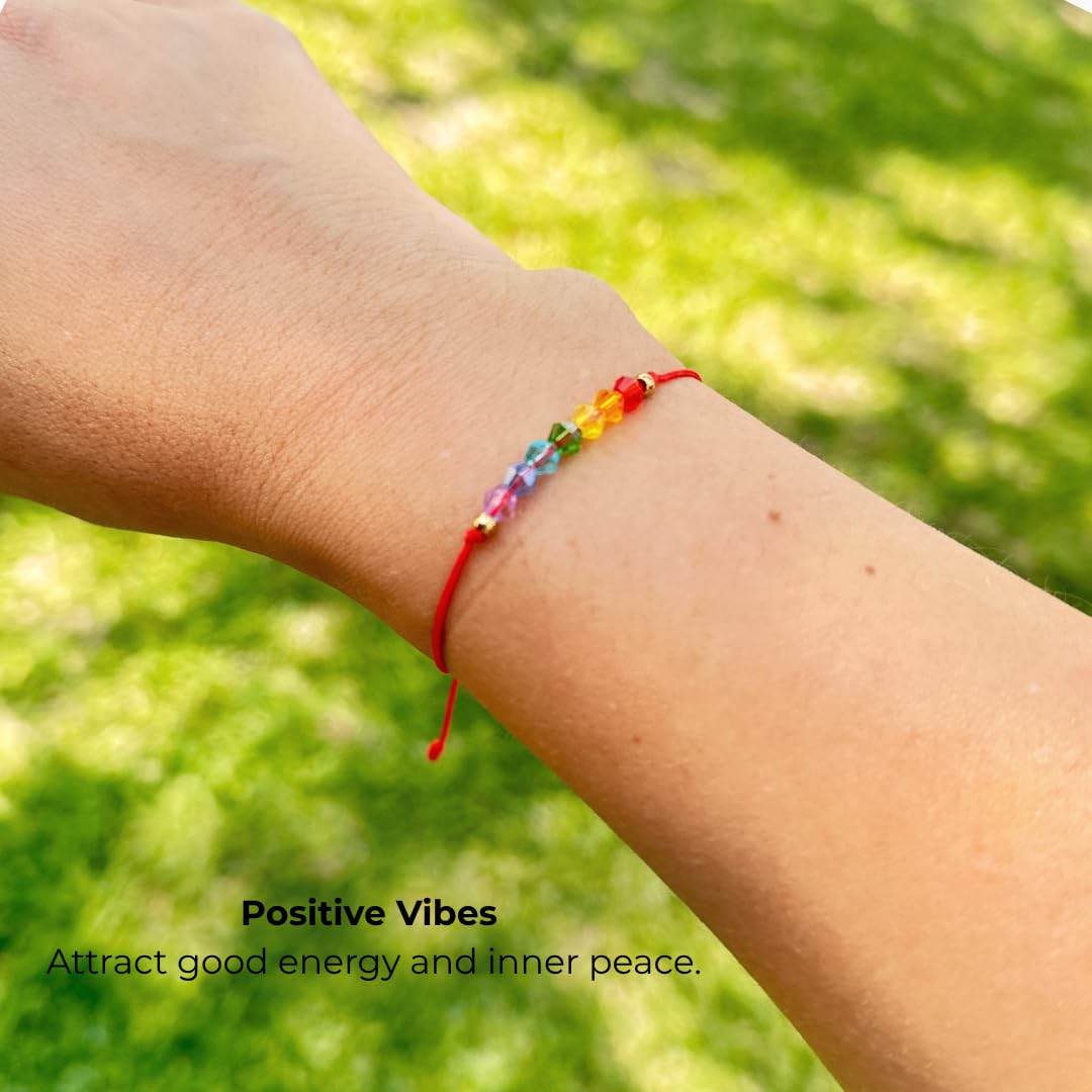 Magic Allure Red String Bracelet – 7 Knot Protection Amulet & Evil Eye Bracelet. Handmade Adjustable. Good Luck Red cord. Waterproof Jewelry. Gift for Men & Women (Chakra-1Unit)