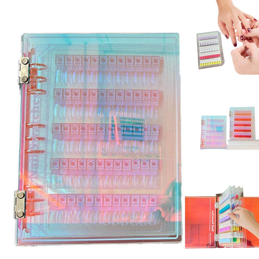 180pcs Magnetic Nail Swatch Book, Nail Color Display Book Nails Swatch, Professional Nails Art Salon Design Display Booklet for Manicurist, Removable Blank NailSample Dis-play Organizer Booklet
