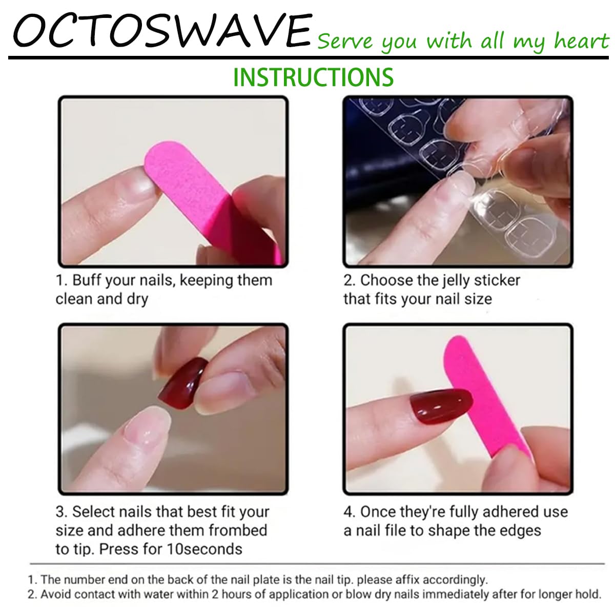 OCTOSWAVE Long Almond Press On Nails, Pink & Black Y2K Fake Nails with 3D Silver Star Charms, Glossy Stick-On Nail Set (24 Pcs) with Jelly Adhesive Tabs, Prep Pad, File & Cuticle Stick