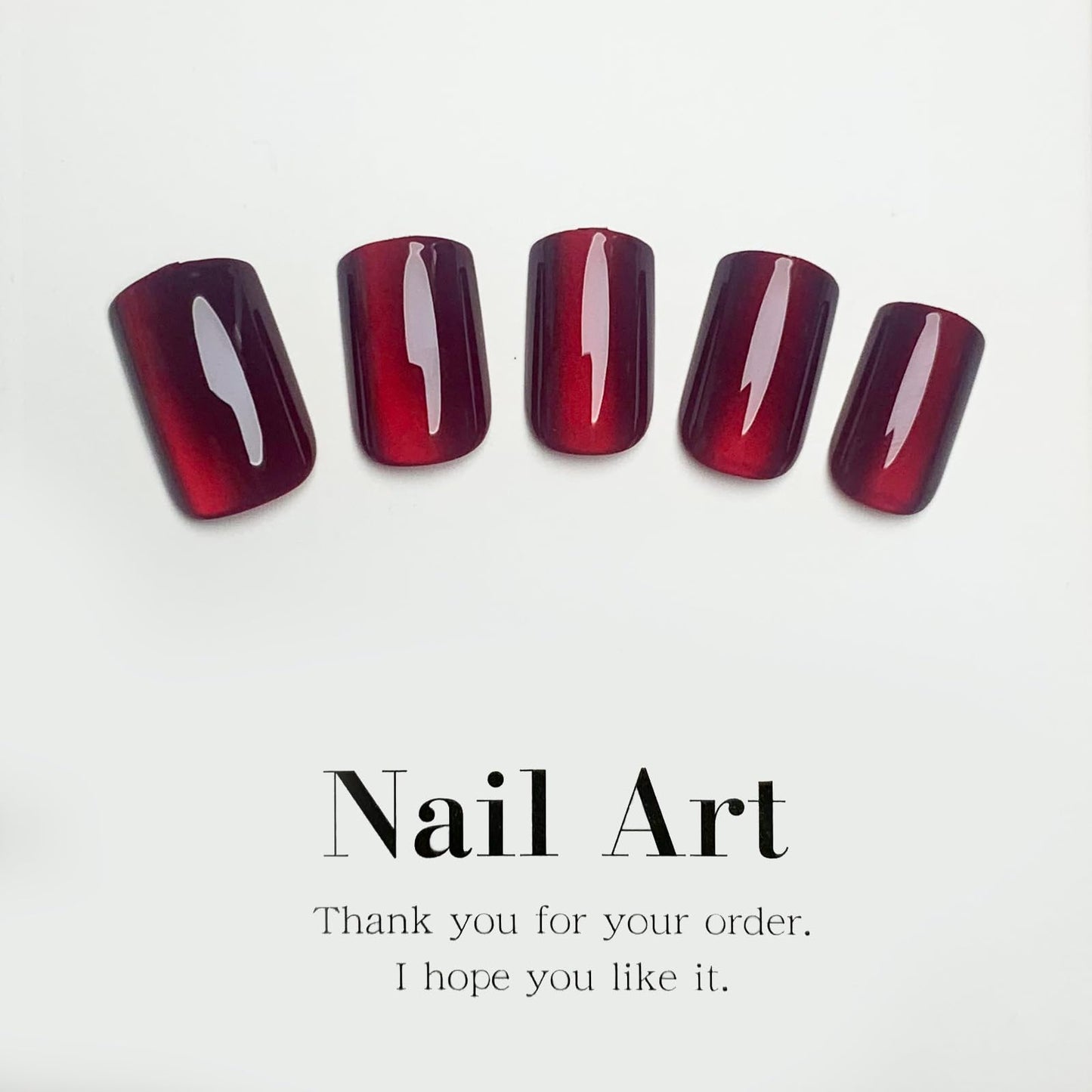 Wine Red Press on Nails Short Square Fake Nails Ombre Glitter False Nails Glossy Full Cover Acrylic Glue on Nail Red Nail Press ons for Women Girls Manicure 24Pcs