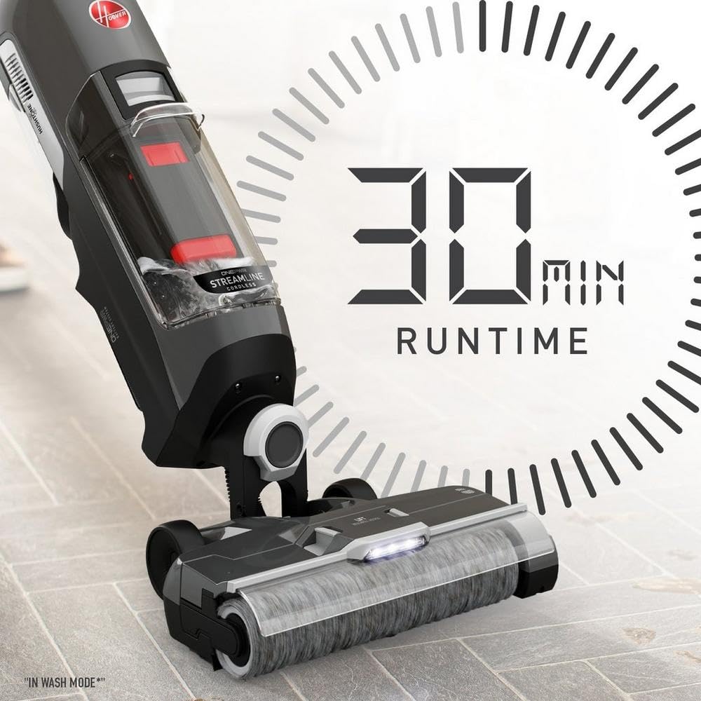 Hoover ONEPWR Streamline Cordless Hard Floor Cleaner Machine, Portable Floor Cleaning Machine, Self Cleaning System, Wash and Dry Mode, Ideal for Hardwood, Luxury Vinyl, Tile and More