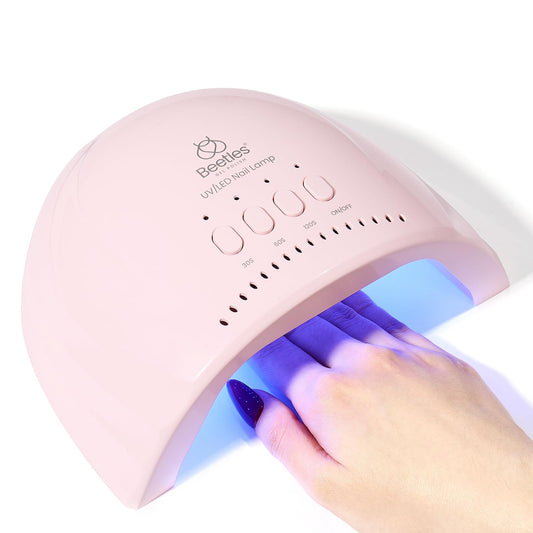 Beetles UV Nail Lamp - LED Nail Lamp with 3 Timer 30/60/120s UV Light for Gel Nails Smart Sensor Nails Dryer for Fast Curing Gel Polish Top Coat and Base Coat, DIY Salon Manicure Art Tools, Pink
