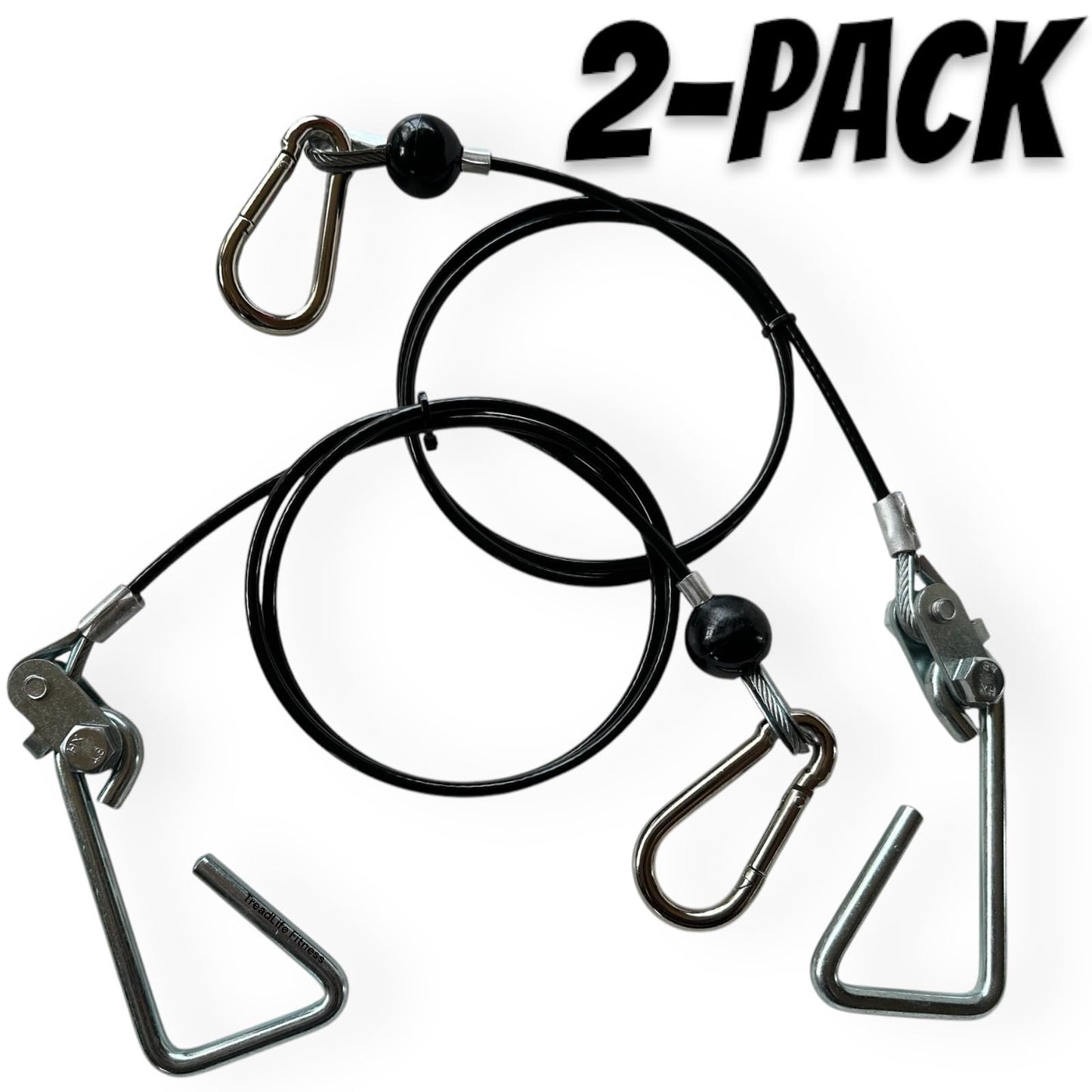 TreadLife Fitness 43" Cables w/Hook Assembly (2 x Cables) - Replacement for Most Bowflex Gyms - (Pair)"
