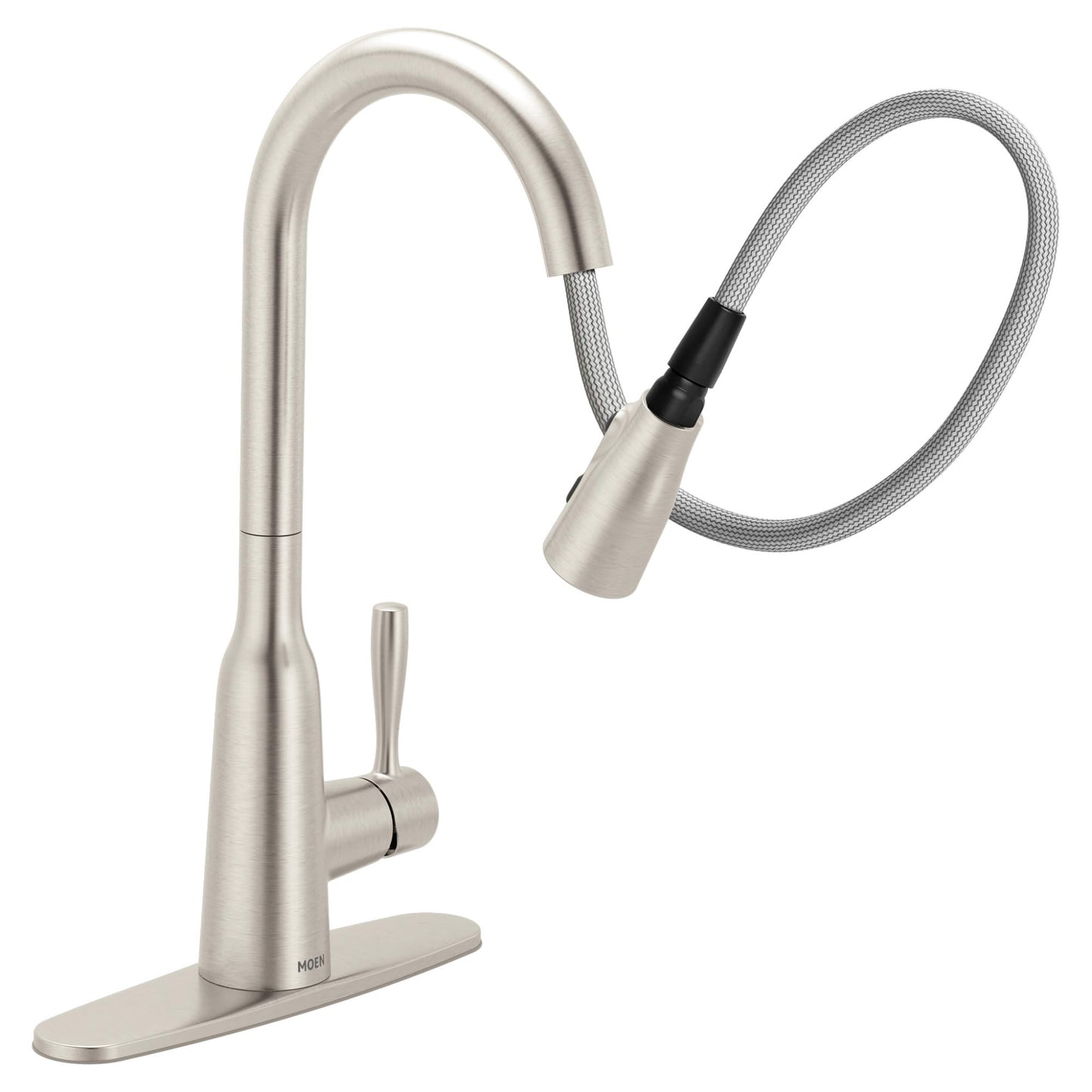 Moen Orivesi Stainless Pulldown Kitchen Faucet with Power Boost, Transitional Kitchen Faucet, One-Handle Single Hole High Arc, Easy Installation, Spot Resist Finish, 87891SRS