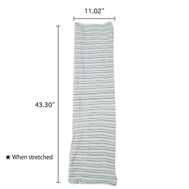 Exfoliating Washcloth [Made in Japan] Extra Long Exfoliating Towel Special Texture Makes Fluffy Foam Lather, Back Scrubber, Dead Skin Cell Remover, Loofah (Soft Touch oragnic Cotton)