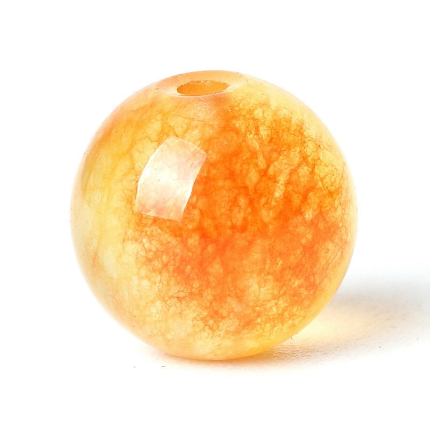 100Pcs Natural Stone 8mm Orange Jasper Round Loose Gemstone Energy Healing Beads Hole Size 1mm DIY Smooth Beads for Bracelet Necklace Earrings Jewelry Making