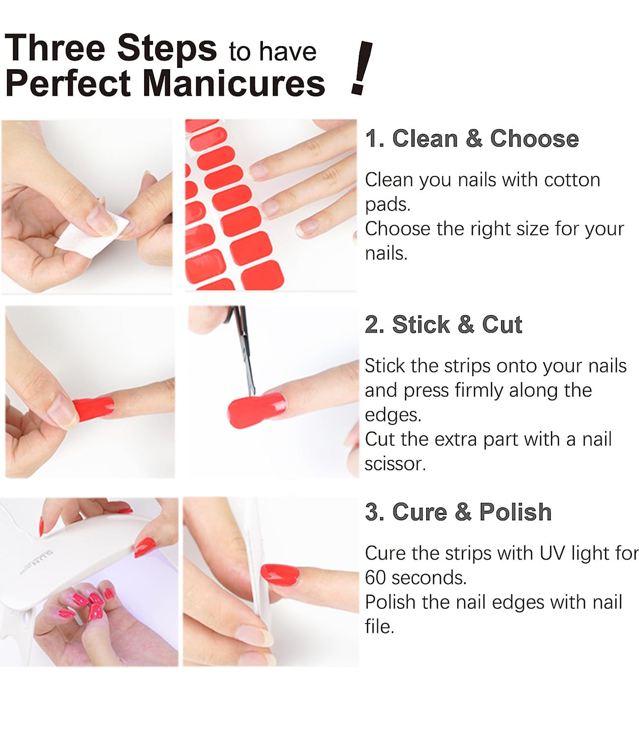 Semi Cured Gel Nail Strips, Classic French, Nude Base 20pcs Gel Nails Sticker for Home Nails DIY