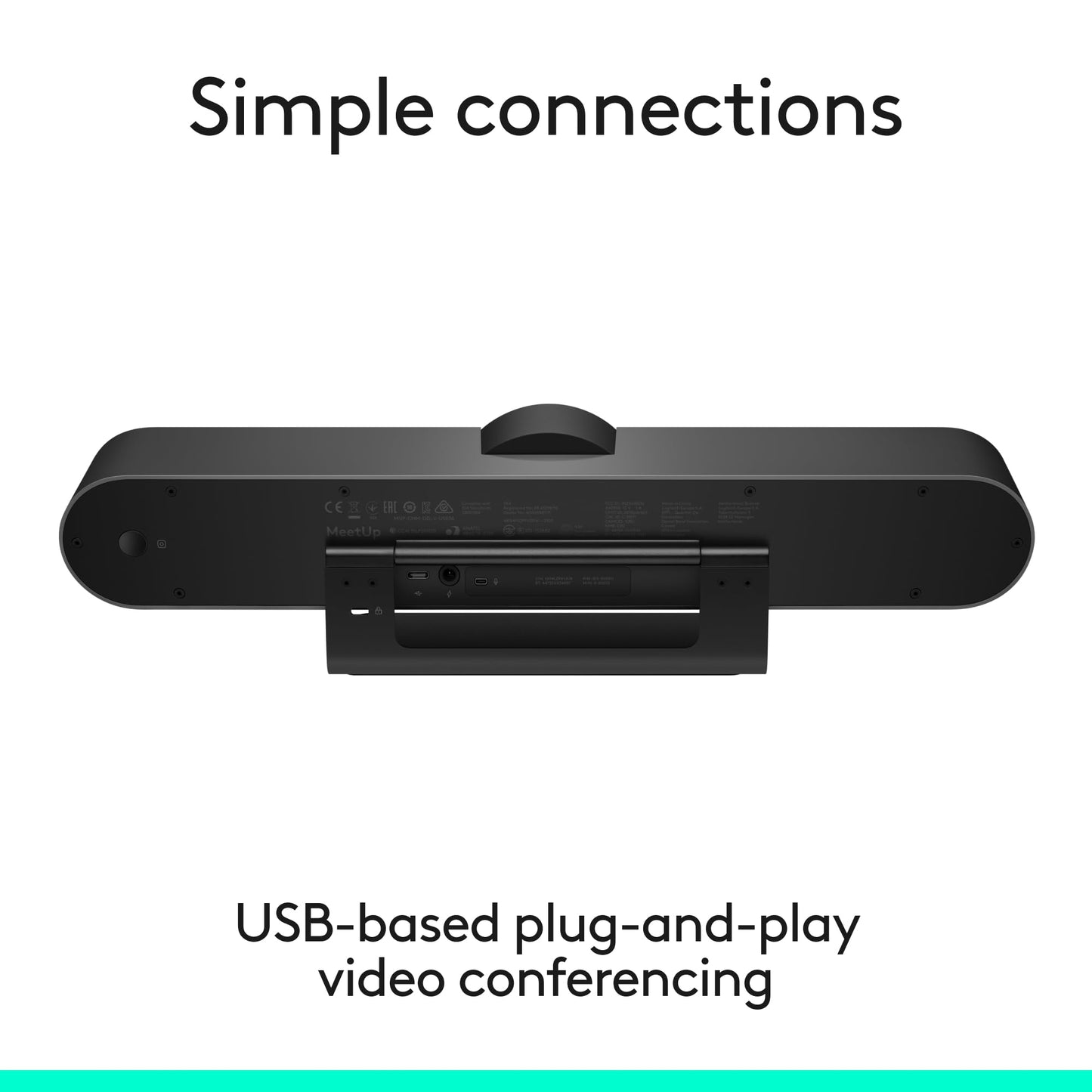 Logitech MeetUp Video Conferencing System, Ultra HD 4K/1080p/720p, 3 Microphones/Adjustable Speakers, Wide Field of View 120°, PC/Mac/Laptop/MacBook/Tablet - Black