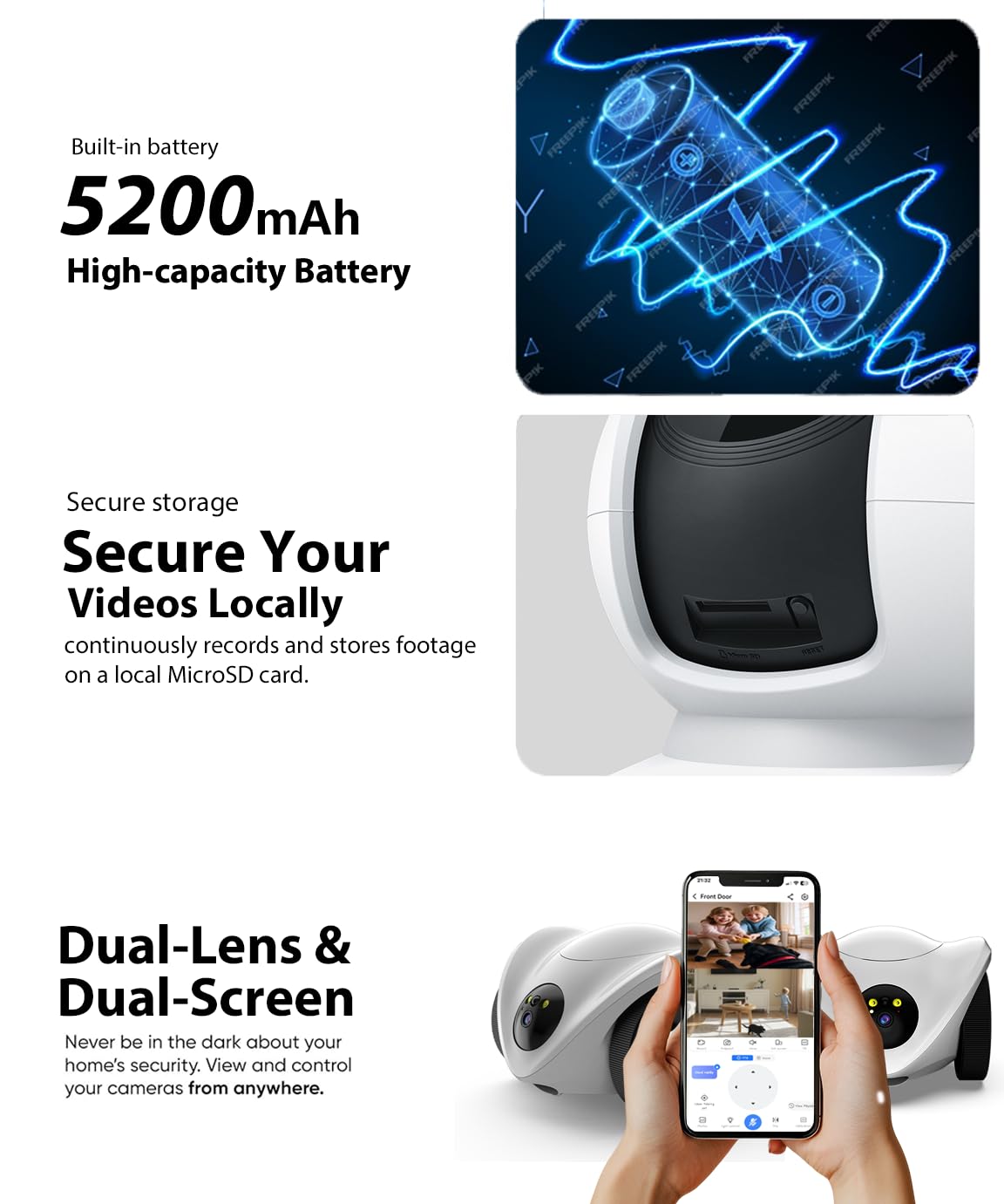 Belcore Robot Pet Camera with One-Tap Treat Dispensing | Mobile 360° Monitor, 2-Way Audio, and Smart Tracking | No Monthly Fees, Dual Cameras, Long Battery Life for Pet Care