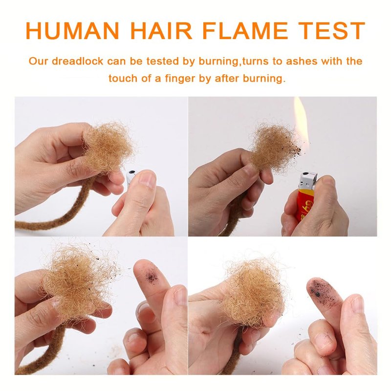 Dreadlock Extensions Human Hair 0.6cm Width 8 Inch 20 Strands, 100% Human Hair Loc Extensions, Full Handmade Locs Extensions for Men/Women, Can be Dyed Soft Dreads, #30 Brown