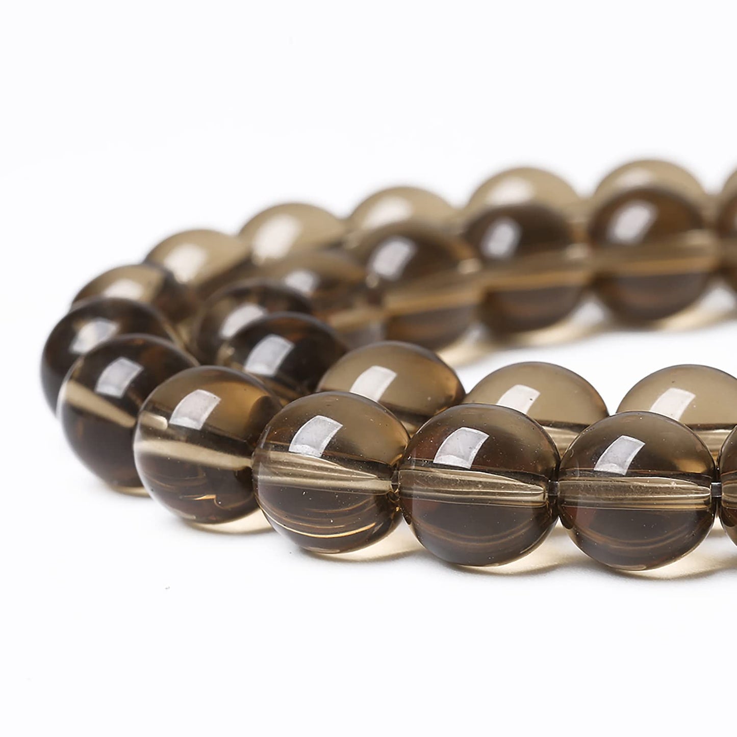 61PCS 6mm Smoky Crystal Quartz Glass Beads Natural Stone Round Loose Beads for Jewelry Making DIY Bracelet Necklace 15 Inch,Energy Stone Healing Power(6mm, Smoky Quartz Glass)