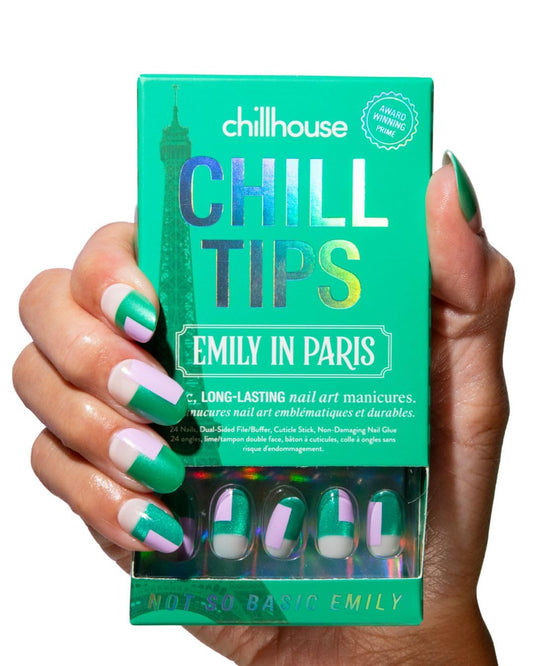 Chillhouse - Chill Tips, Press on Nails Kit - Not So Basic Emily (Oval) - 24 Nail Shapes & Sizes - Up to 2 Weeks Wear - Customizable Fit - Reusable - Latina Founded, Women Owned, Beauty, Self Care