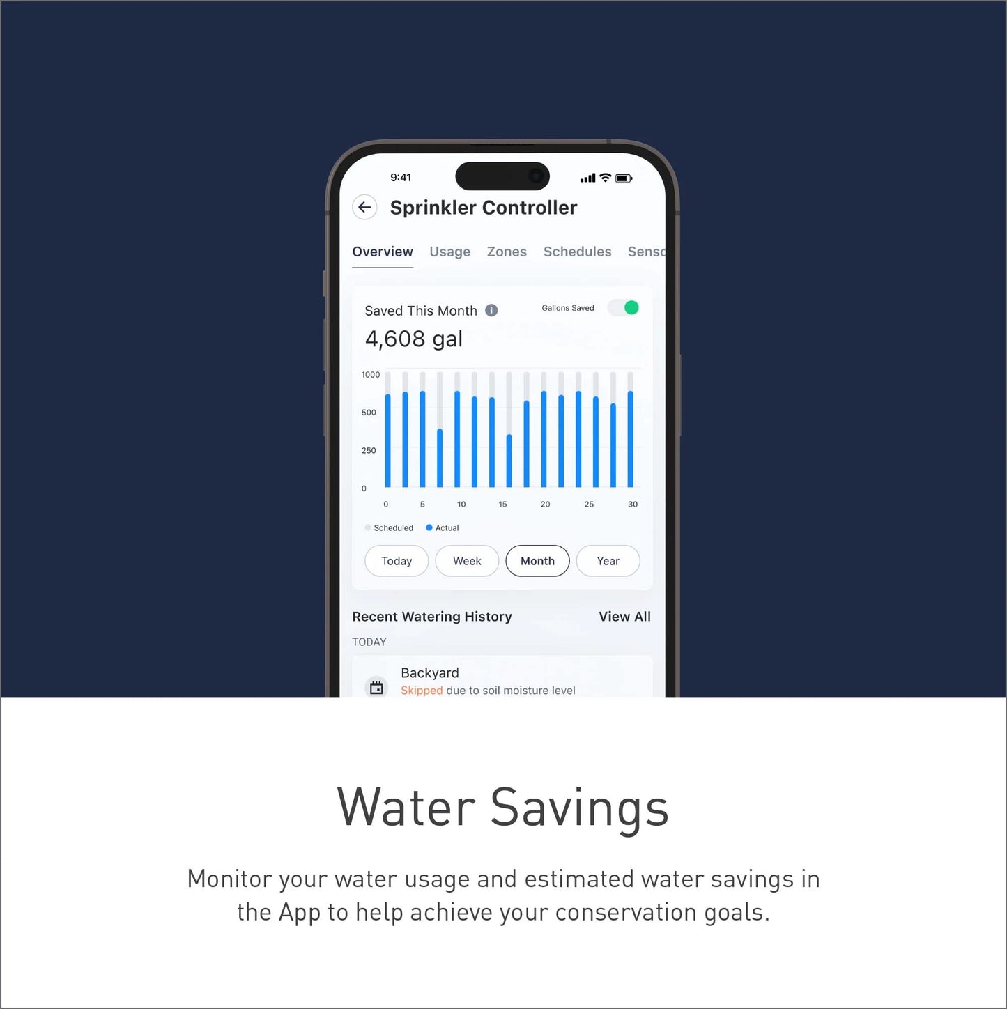 Moen 8-Zone Smart Sprinkler Controller, Wi-Fi Connectible Smart Irrigation System with Automatic Water Timer, WICNT008G1USA