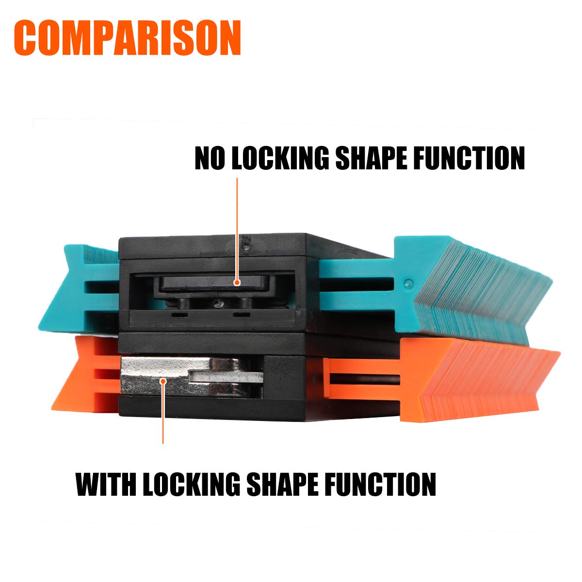 Saker Contour Gauge Duplication-Adjustable Lock-Precisely Copy Irregular Shape-Irregular Woodworking Tracing-Must Have Tool Christmas Gifts for DIY Handyman Men Husband Dad 10 Inch+5 Inch