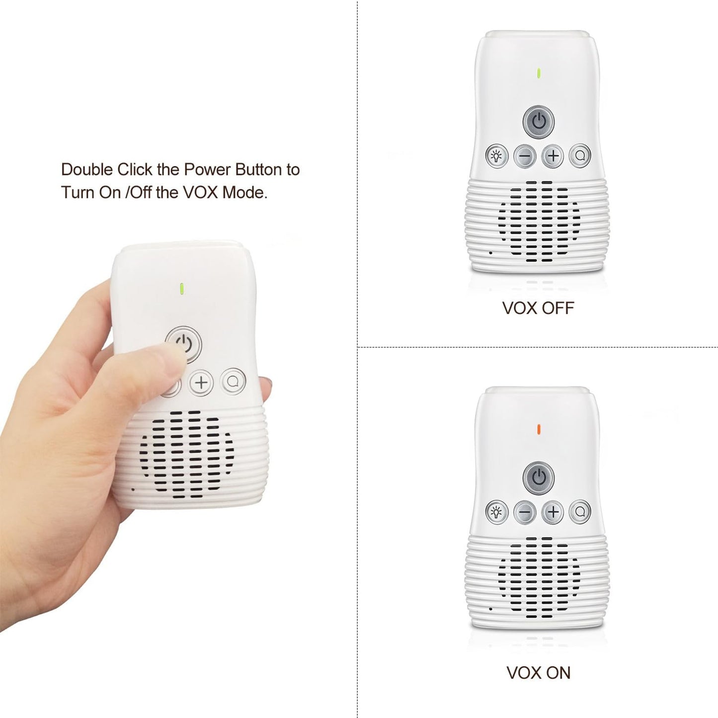 Baby Monitor Audio Only, Baby Sound Monitor for Baby Sleeping 2.4GHz Wireless Two Way Talk Night Light Noise Detection, 20 Hours Standby Time