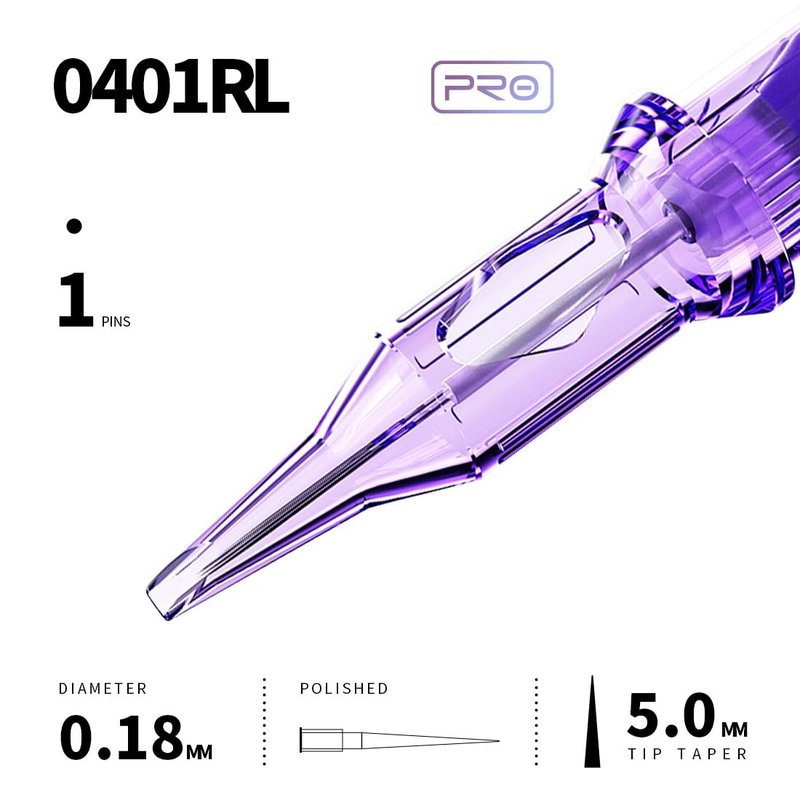 Mast Tattoo Pro Tattoo Needles 0401RL 0.18MM Ultra-Fine Round Liner Fine Detail Needles for Permanent Makeup Liner Hair Scalp Microblading