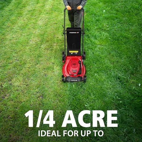 PowerSmart 21-Inch Gas Push Lawn Mower with B&S Engine, 3-in-1 (Bag/Mulch/Rear Discharge),6 Cutting Heights, Durable Steel Deck, Rear-Wheel Drive