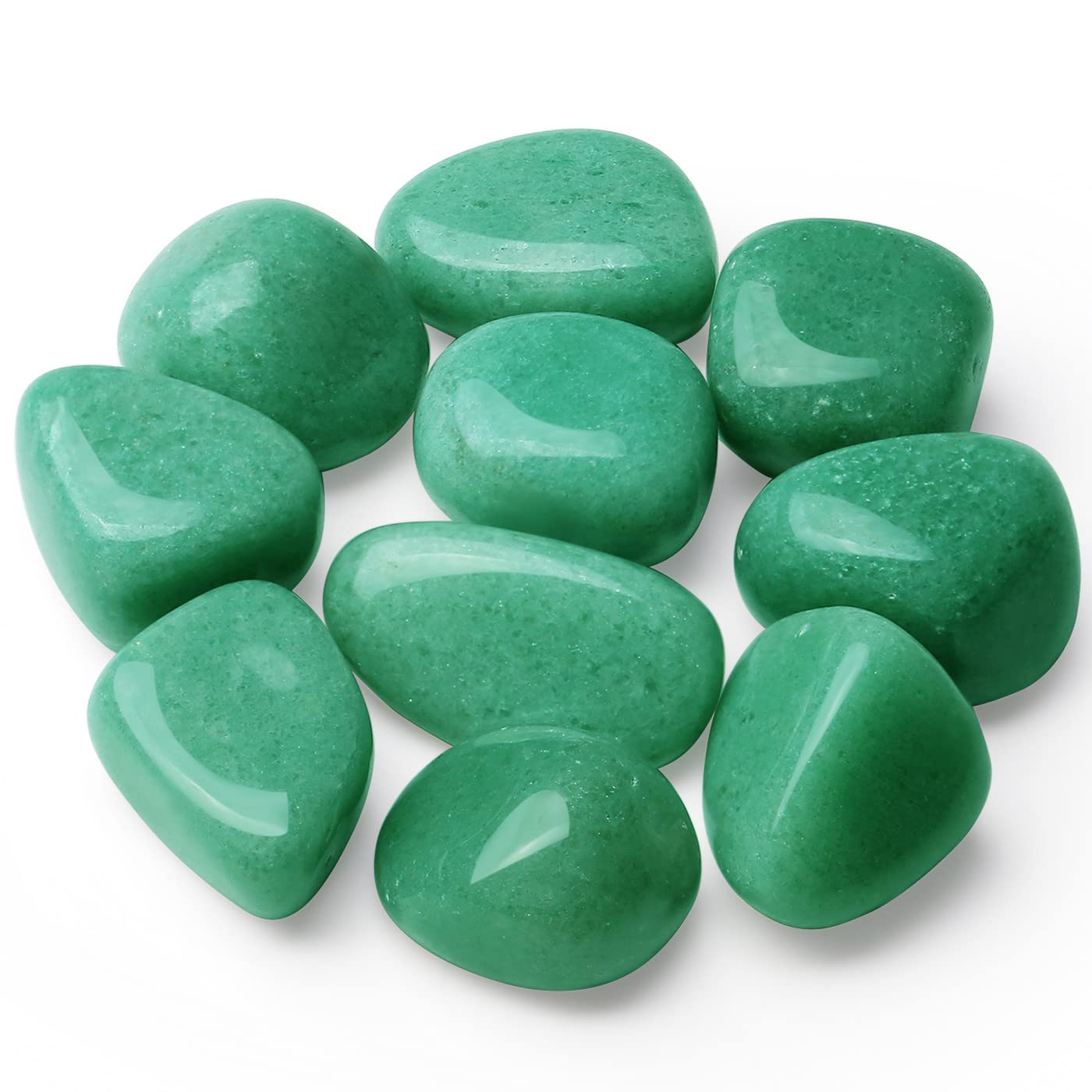 QINJIEJIE Crystals Green Aventurine (1000+ Carats) Polished Stone 0.6-1" Natural Irregular Stone Tumbled Reiki Healing Crystal Decoration Bulk 0.45 LB 200G