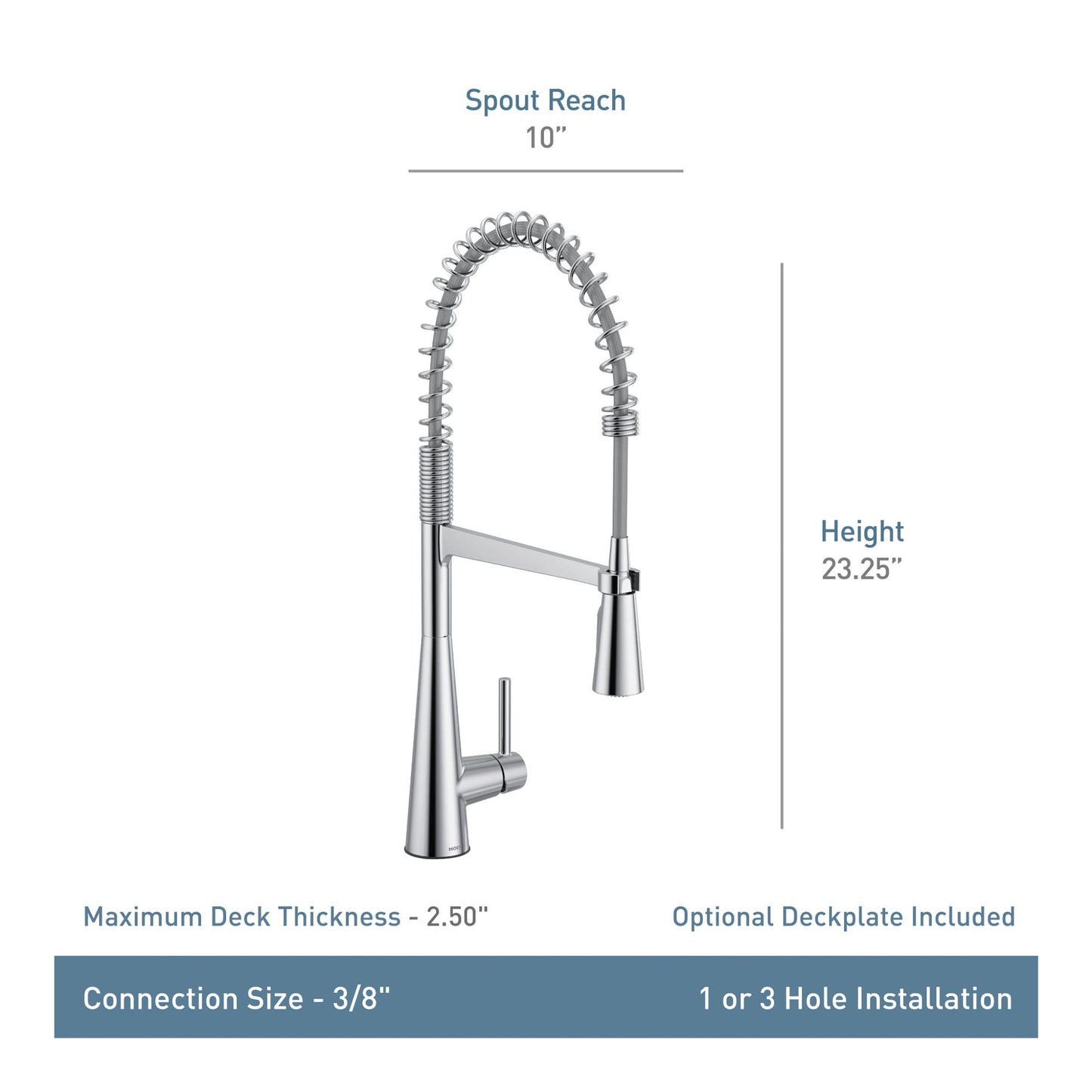 Moen Sleek Stainless Pulldown Kitchen Faucet, Modern Kitchen Faucet with One Handle High-Arc, Power Boost, Easy Installation and Spot Resist Finish, 5925SRS
