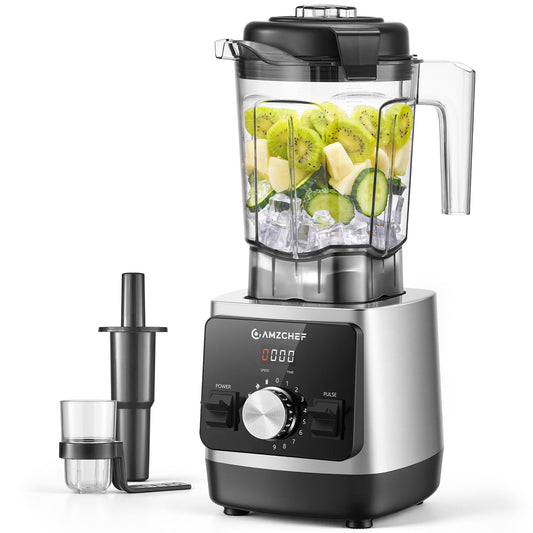 AMZCHEF Blender for Smoothies, 1800W High Power Countertop Blender, Ice Crushing Blender for Frozen Fruit with 6-Blade System, 68oz BPA-Free Pitcher, Variable Speed & Preset Programs