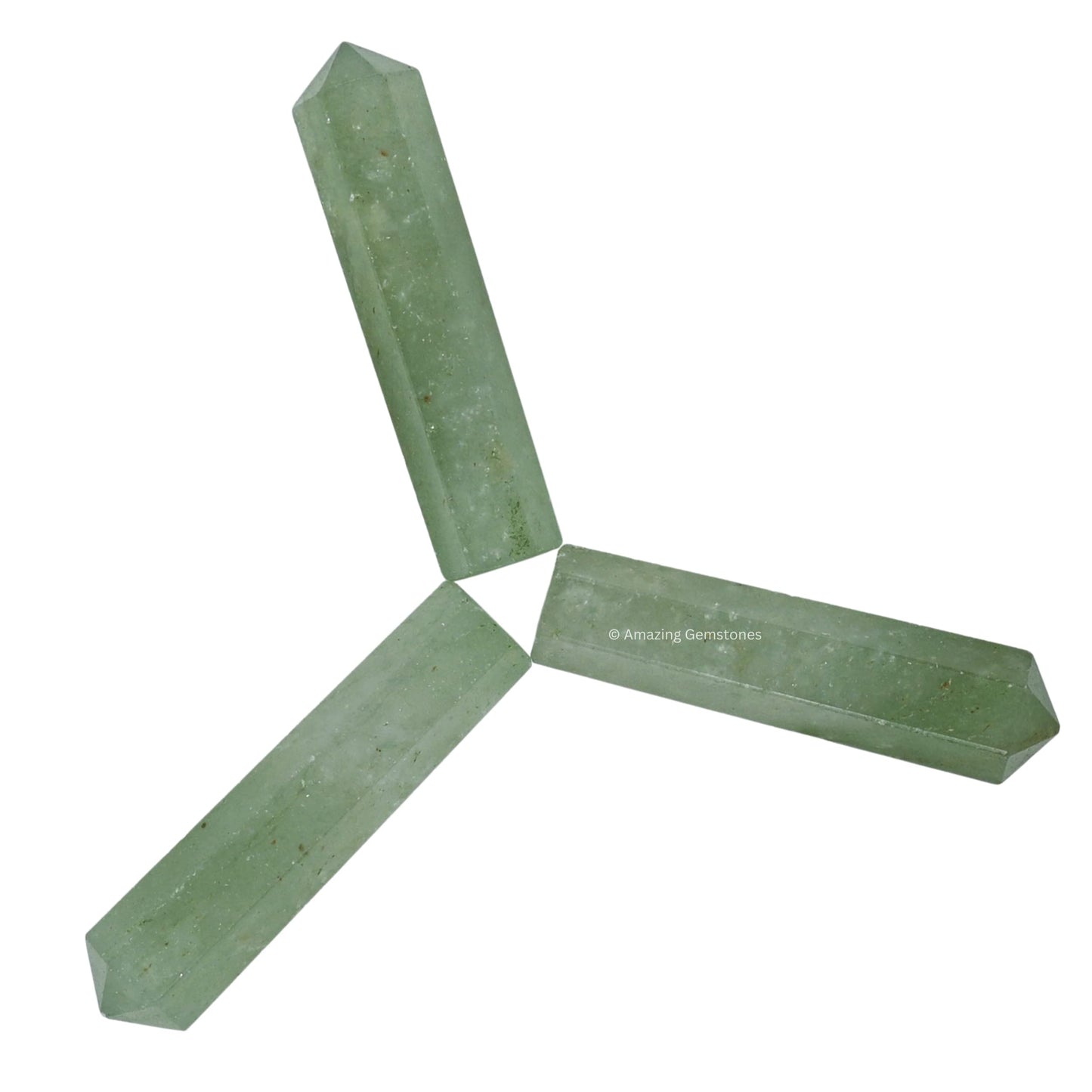 Amazing Gemstone Green Aventurine Crystal Points Bulk Healing Crystals - Pack of 3 Single Terminated Healing Wand Point Bulk for Crafts, Crystal Grid, DIY Work - Premium Crystals for Beginners Gift