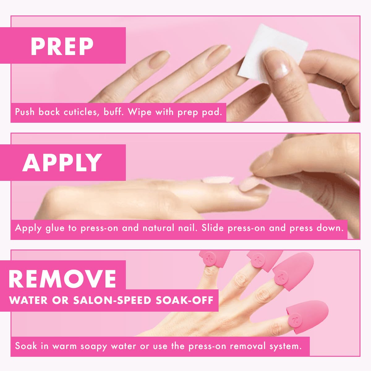 Olive & June Minimalist Instant Mani Press On Nails (Glue) | 42 Fake Nails, 21 Sizes | Non-Toxic, Long-Lasting Barely-There Look | Salon-Quality at Home | Medium, Oval | Pure White Syrup Gradient