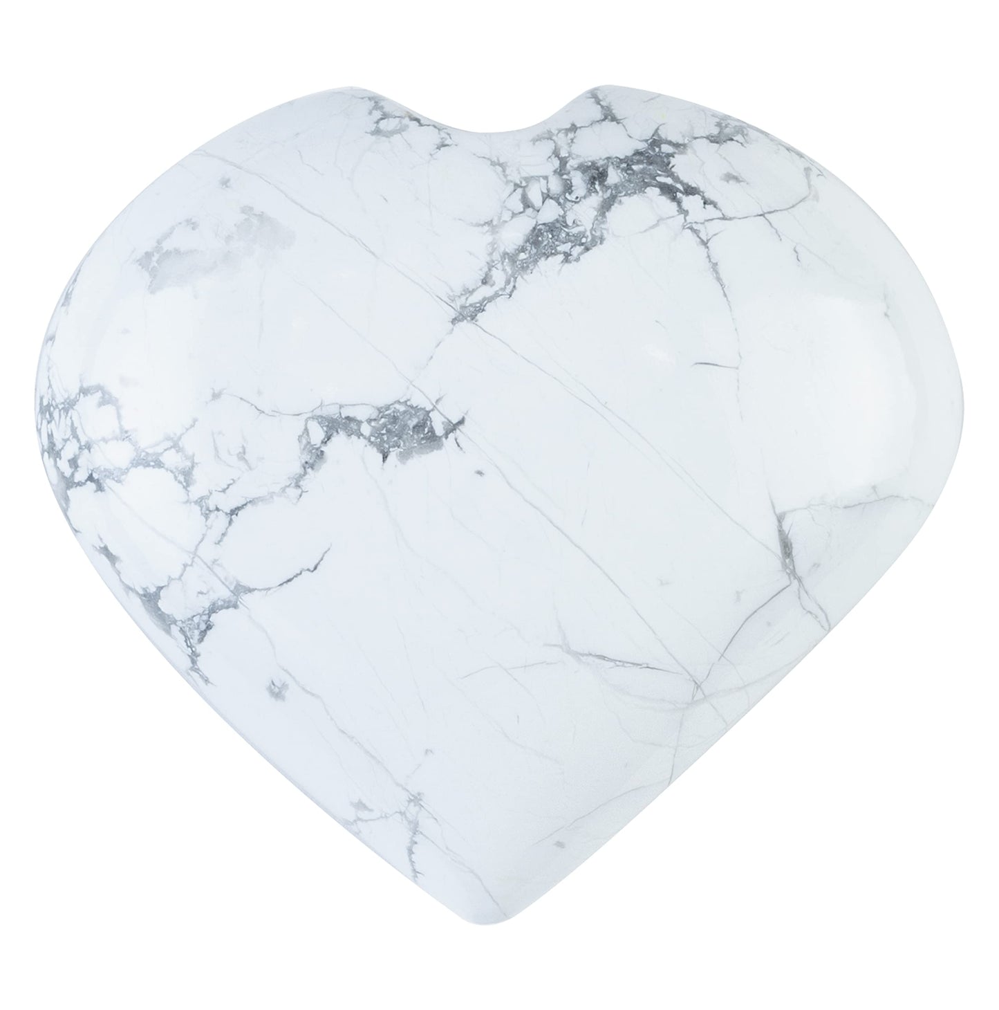 Crocon 50mm Howlite Heart stone Big Heart Shape Puff Stones Set 450+ Carats Pocket Crystal Healing Tumble Collection Palm Worry Stone Good Luck Charm Meditation Gift Craft Home Decor