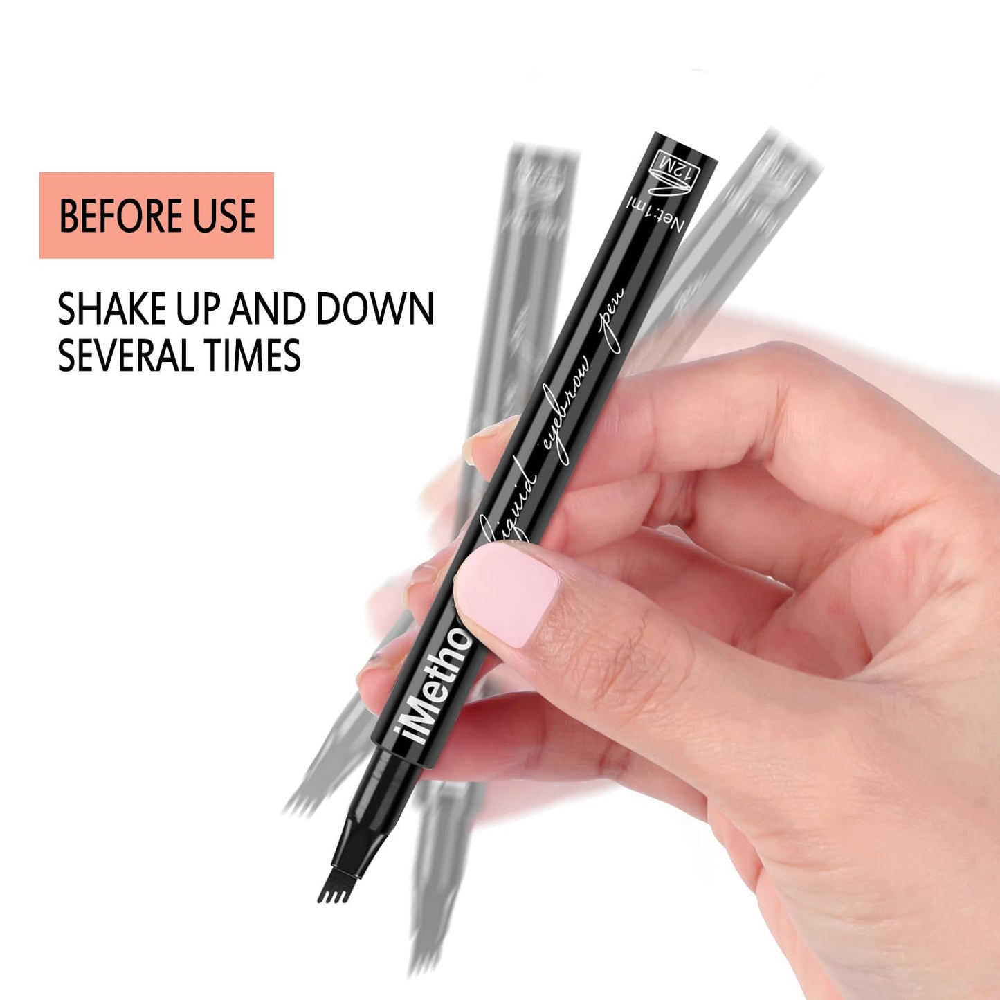 iMethod Eyebrow Pen - iMethod Eye Brown Makeup, Eyebrow Pencil with a Micro-Fork Tip Applicator Creates Natural Looking Brows Effortlessly and Stays on All Day, Light Brown