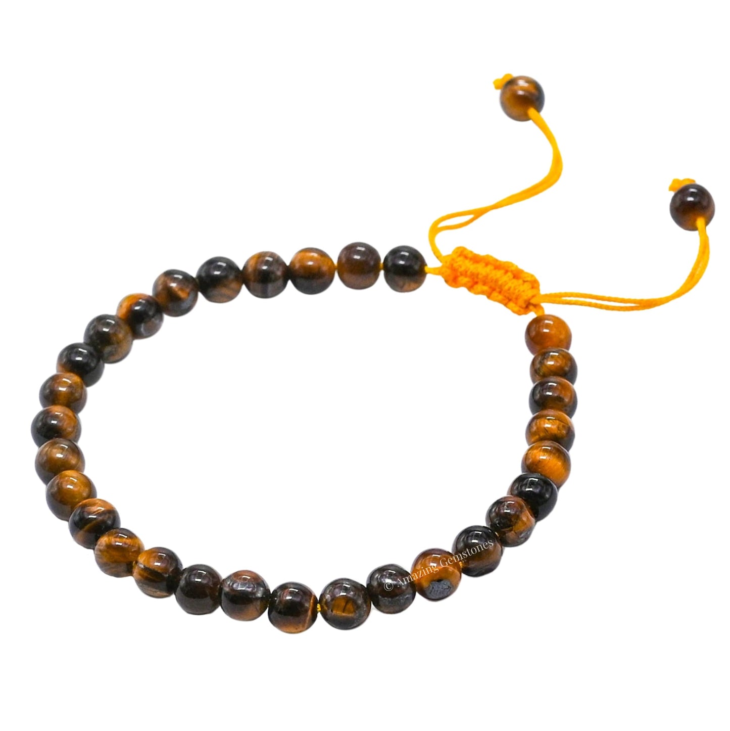 Amazing Gemstone Tiger Eye Bracelet for Women Men's Gifts - Protection Healing Crystal Bracelet - 6mm Gemstone Beaded Adjustable Bracelet