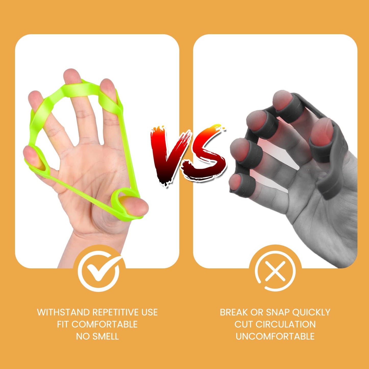 Hand Grip Strengthener, Finger exerciser, Grip Strength Trainer (6 PCS),NEW MATERIAL,Forearm grip workout, Finger Stretcher, Relieve Wrist Pain, Carpal tunnel. (Finger exerciser)