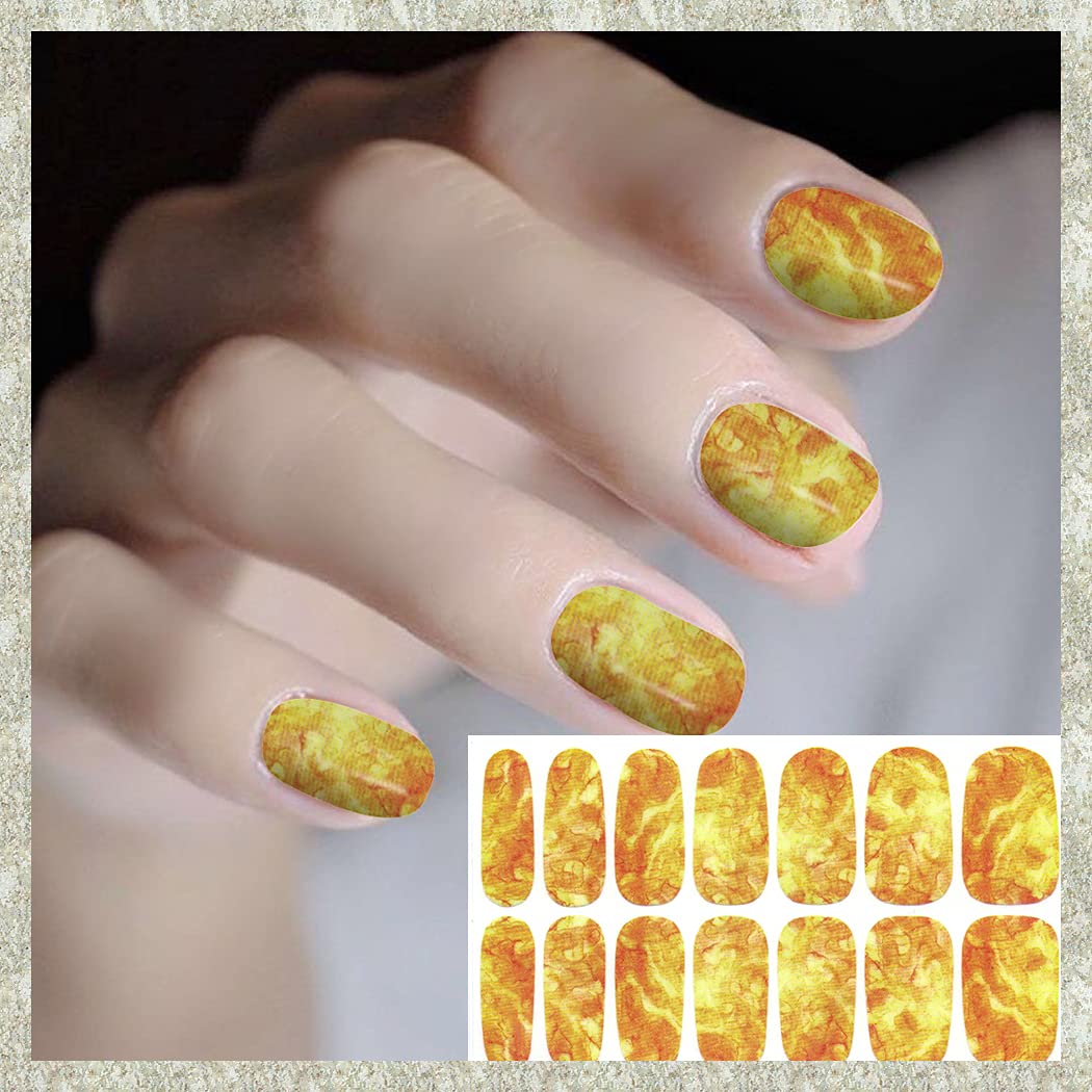 WOKOTO 20 Sheets Marble Peel and Stick Nail Polish Strips - Candy Color Gradient Full Marble Nail Polish Stickers Wraps for Women Girls with Nail File Stick On Nail Strips
