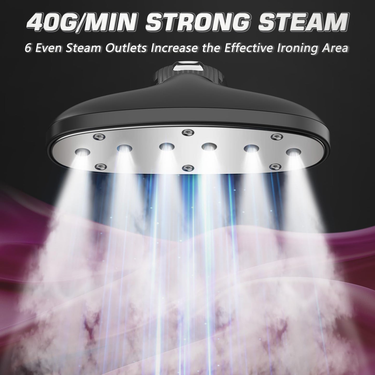 Anthter Steamer for Clothes, 1500W Powerful Standing Garment Steamer with Roll Wheels, 2.4L Water Tank for 90 Mins Continuous Steaming, 35s Fast Heat-up (Silver)