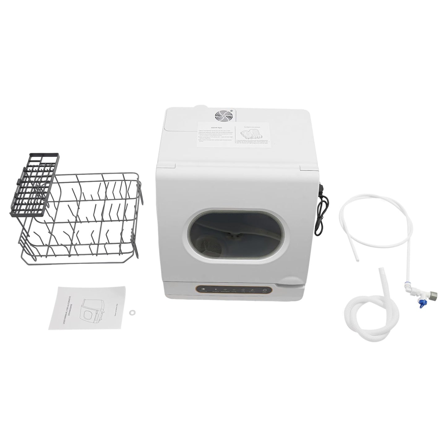 Countertop Dishwasher Portable Dishwasher with 5L Built-In Water Tank Mini Dish Washer with 5 Washing Programs and 360° Dual Spray for Small Apartments and Rvs