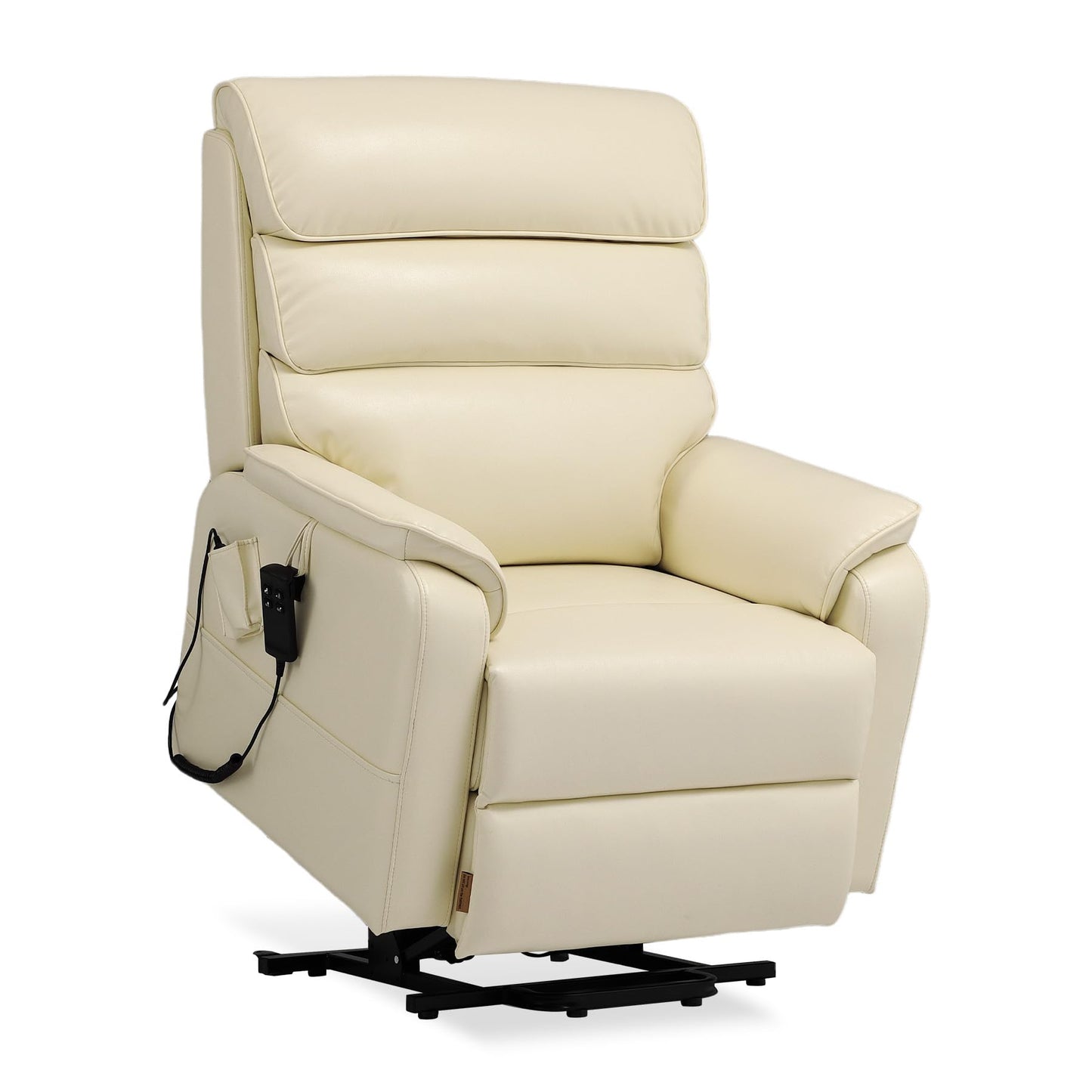 DYNOX Big Man Large-Wide Power Dual Motor Lift Recliners Chairs for Elderly Lay Flat Lift Chair with Infinite Positions, Heat & Massage, Supports 400 LBS(9298,Faux Leather,Cream)